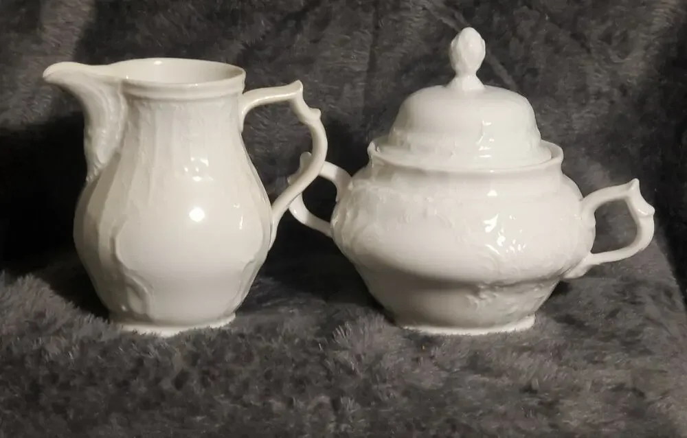 Rosenthal China White Sanssouci Sugar With Lid & Creamer Set Germany